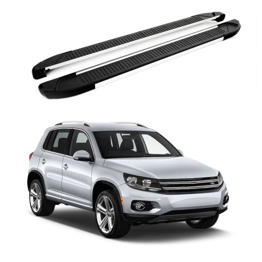 TURTLE Fits Volkswagen Tiguan (5N) 2007-2016 Side Step Another Silver