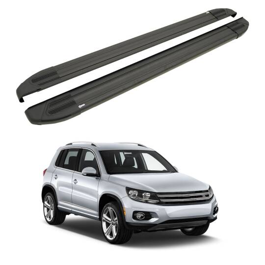 TURTLE Fits Volkswagen Tiguan (5N) 2007-2016 Side Step Brillant Black