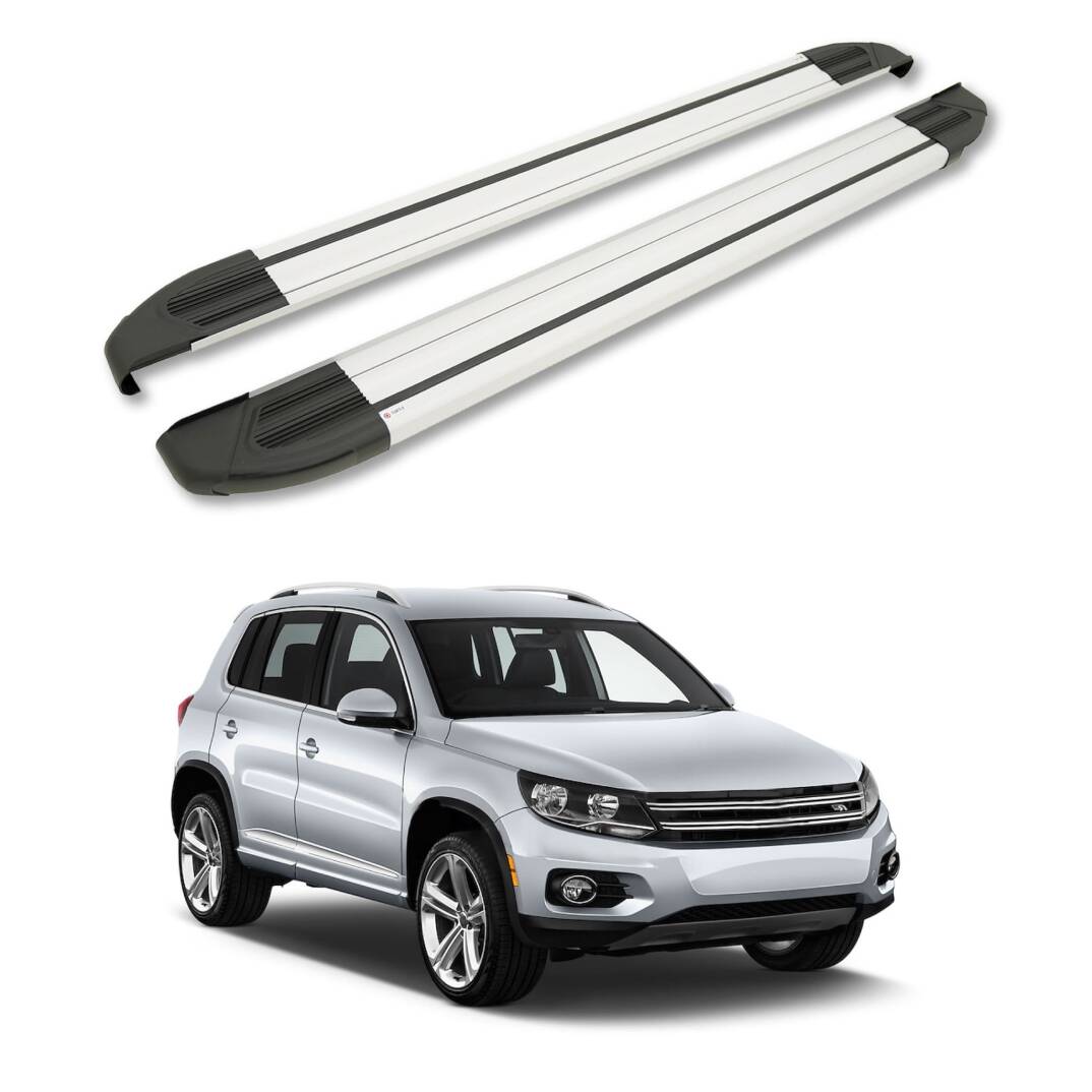 TURTLE Fits Volkswagen Tiguan (5N) 2007-2016 Side Step Brillant Silver - 1