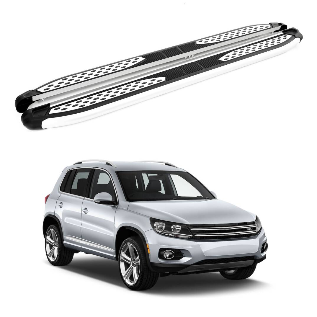 TURTLE Fits Volkswagen Tiguan (5N) 2007-2016 Side Step Plus Silver - 1