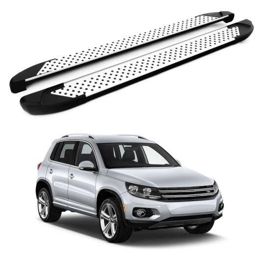 TURTLE Fits Volkswagen Tiguan (5N) 2007-2016 Side Step Sapphire V1 Silver