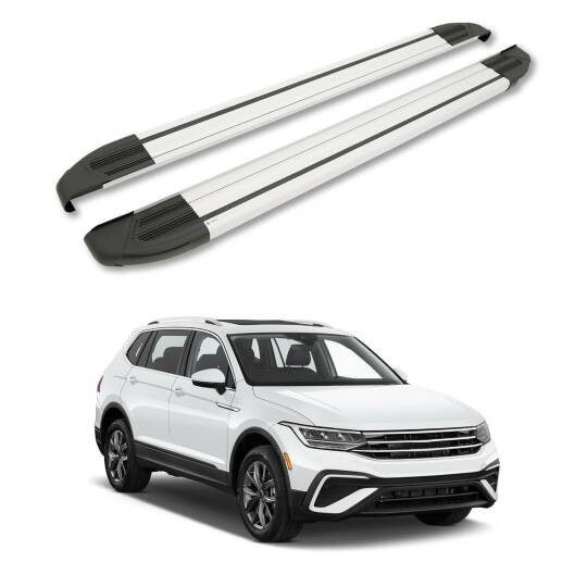 TURTLE Fits Volkswagen Tiguan (Ad/Bw) 2016-2023 Side Step Brillant Silver