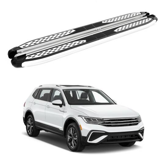 TURTLE Fits Volkswagen Tiguan (Ad/Bw) 2016-2023 Side Step Plus Silver
