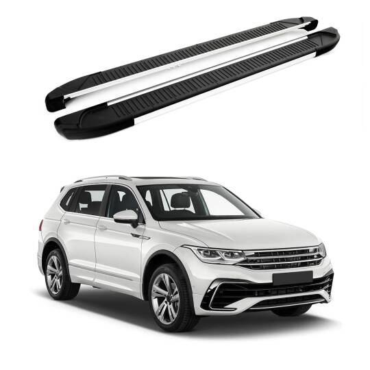 TURTLE Fits Volkswagen Tiguan Allspace (Ad/Bw) 2018-2023 Side Step Another Silver