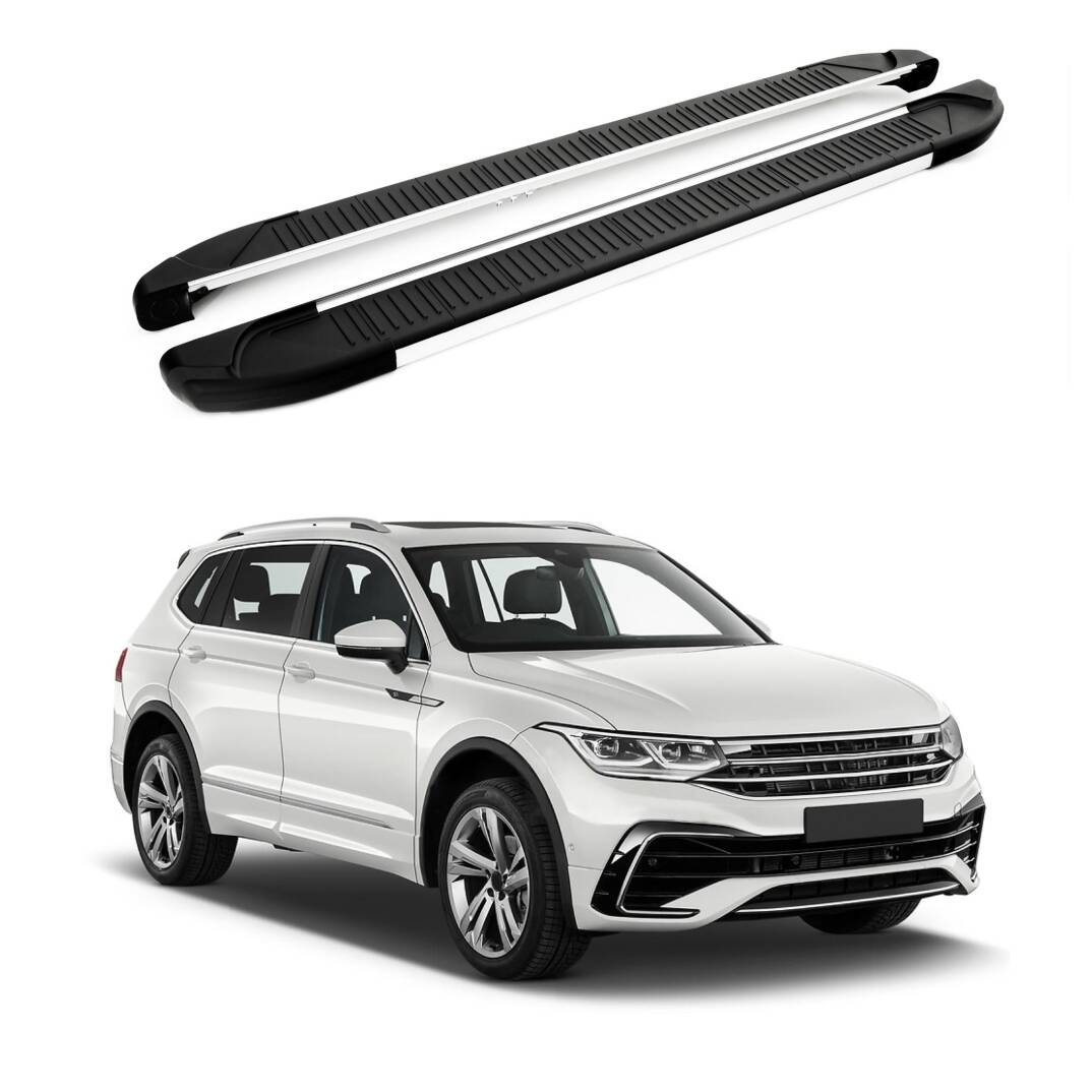TURTLE Fits Volkswagen Tiguan Allspace (Ad/Bw) 2018-2023 Side Step Another Silver - 1