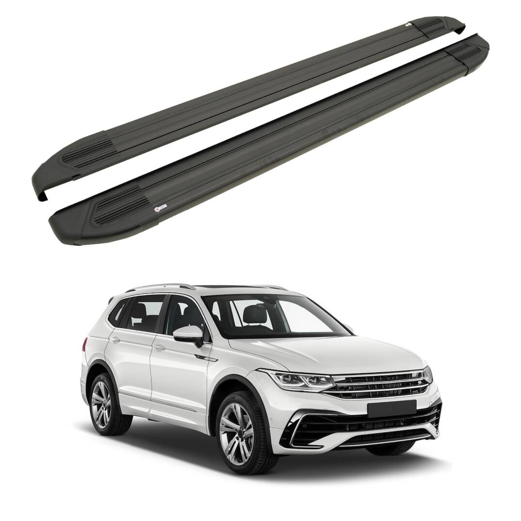 TURTLE Fits Volkswagen Tiguan Allspace (Ad/Bw) 2018-2023 Side Step Brillant Black - 1
