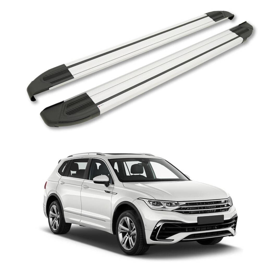 TURTLE Fits Volkswagen Tiguan Allspace (Ad/Bw) 2018-2023 Side Step Brillant Silver - 1