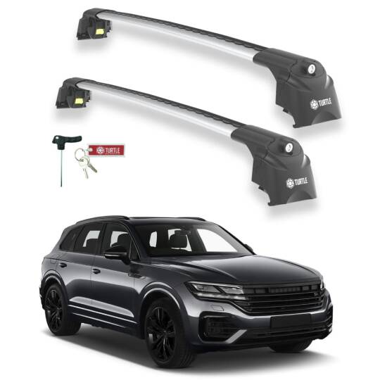 TURTLE Fits Volkswagen Touareg (Cr) 2019-2023 Roof Rack Air2 Silver