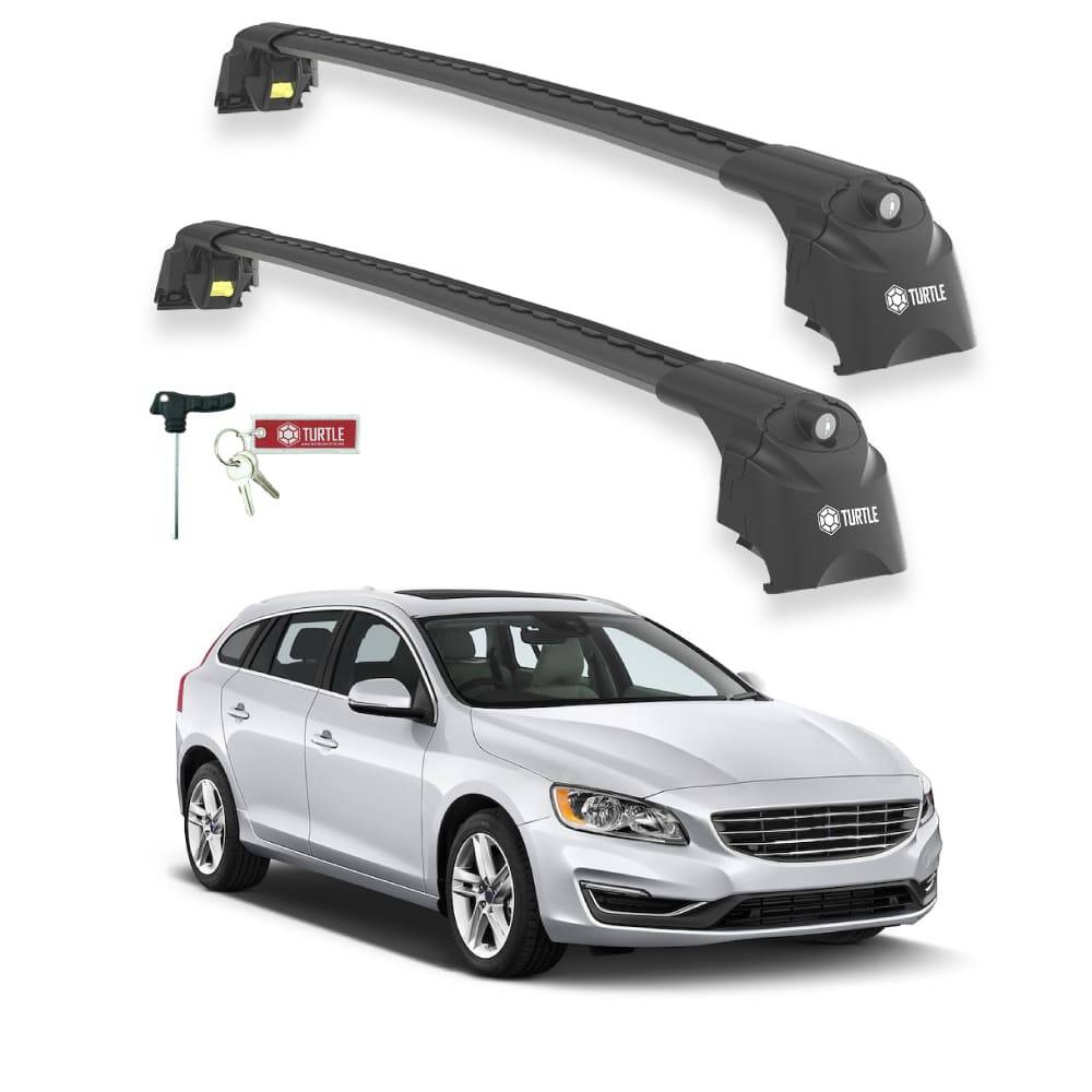 TURTLE Fits Volvo V60 2011-2018 Roof Rack Air2 Black - 1