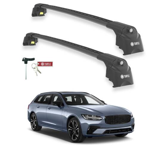 TURTLE Fits Volvo V90 (Eu) 2017-2025 Roof Rack Air2 Black
