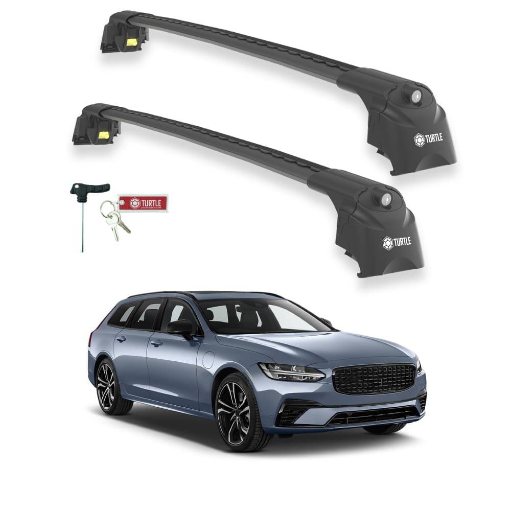 TURTLE Fits Volvo V90 (Eu) 2017-2025 Roof Rack Air2 Black - 1