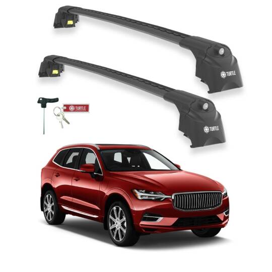 TURTLE Fits Volvo Xc60 2018-2025 Roof Rack Air2 Black