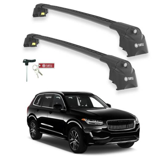 TURTLE Fits Volvo Xc90 2015-2025 Roof Rack Air2 Black