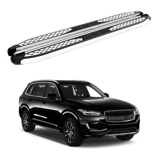 TURTLE Fits Volvo Xc90 2015-2025 Side Step Plus Silver