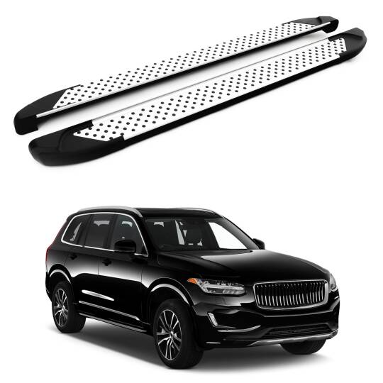 TURTLE Fits Volvo Xc90 2015-2025 Side Step Sapphire V1 Silver